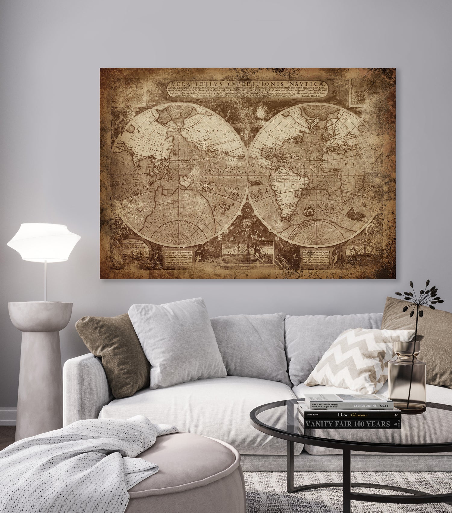 Canvastavla - The world map (50x70)