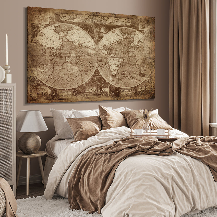 Canvastavla - The world map (50x70)
