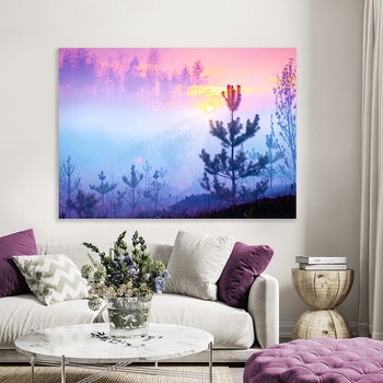 Canvastavla - Sunrise in Forest (70x100)