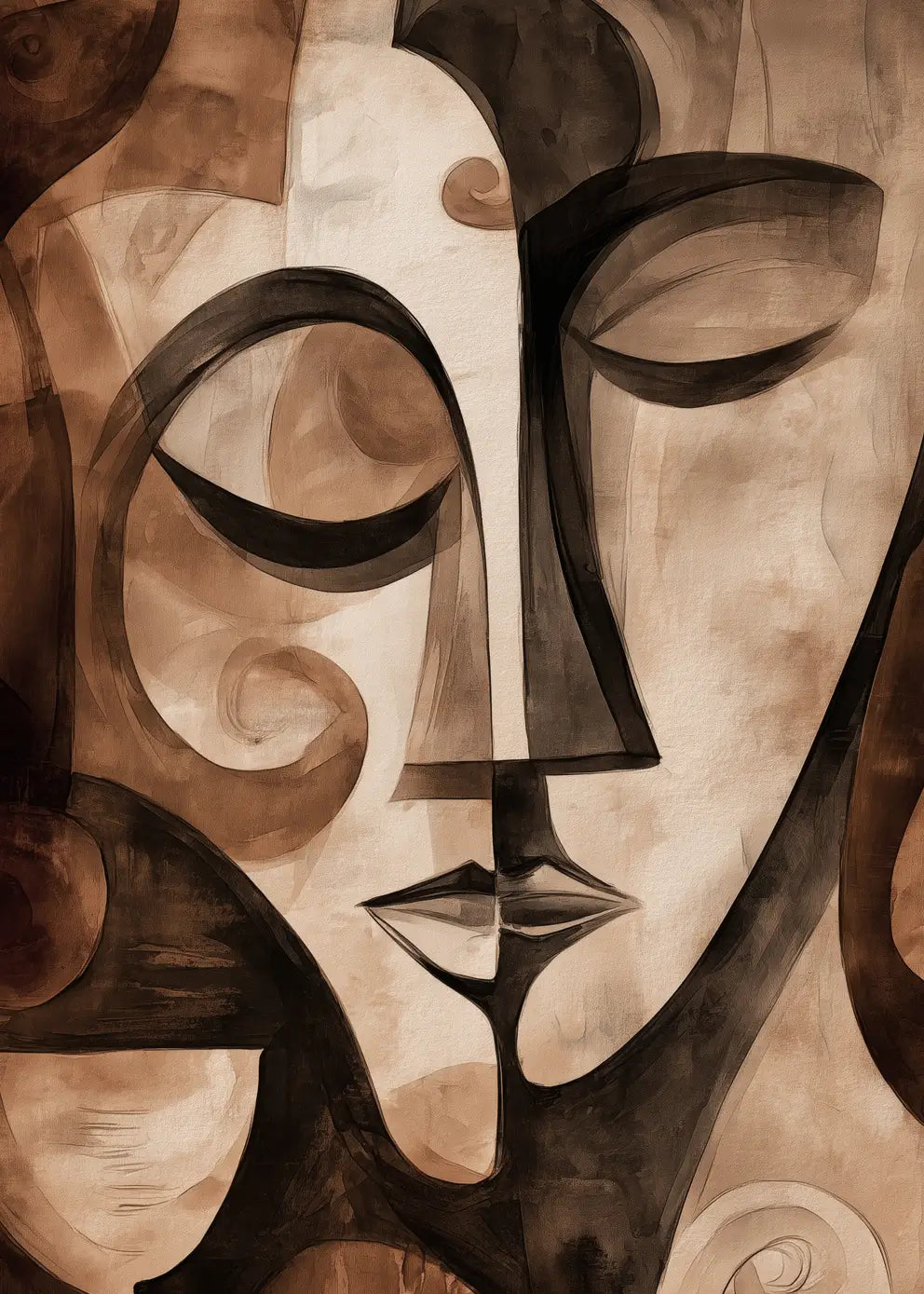 Ljuddämpande tavla  - Abstract Brown Portrait