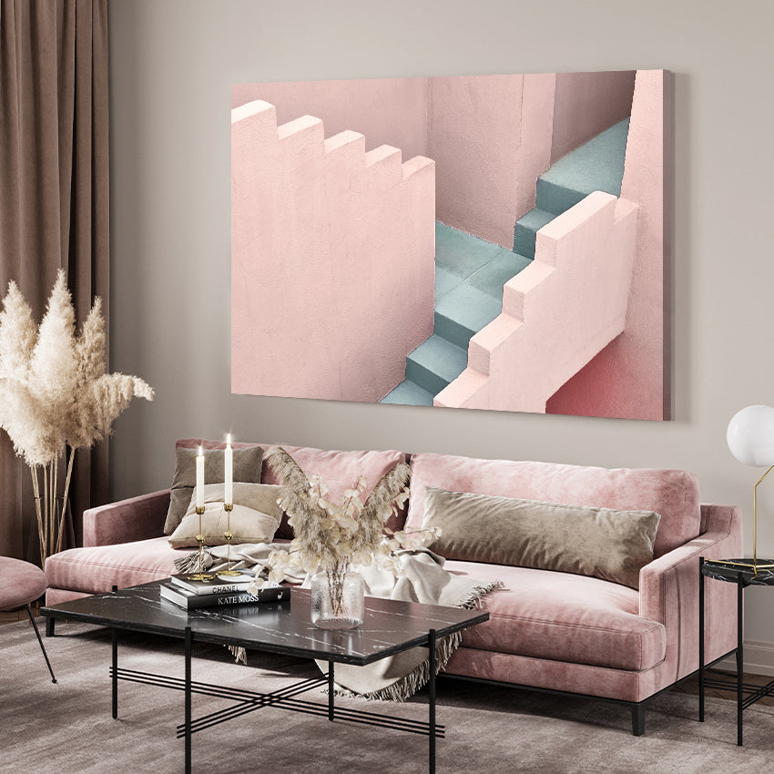 Canvastavla - Pink and Turquoise