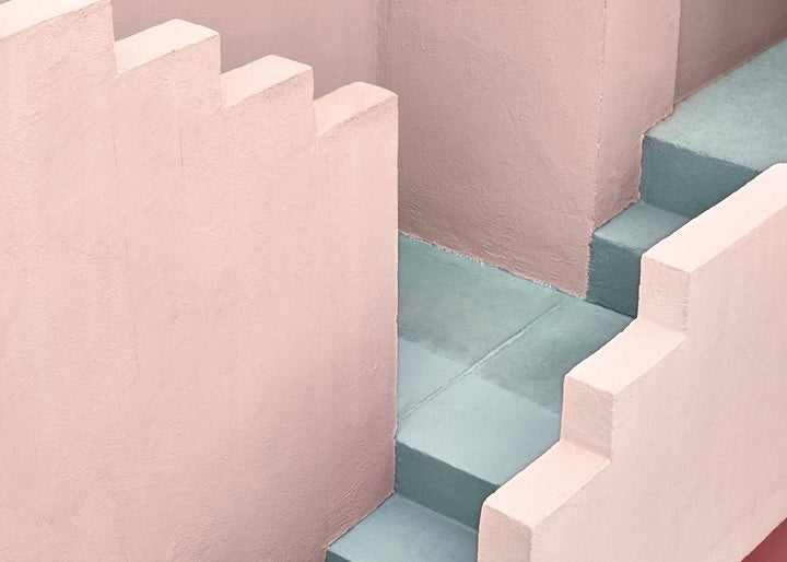 Canvastavla - Pink and Turquoise