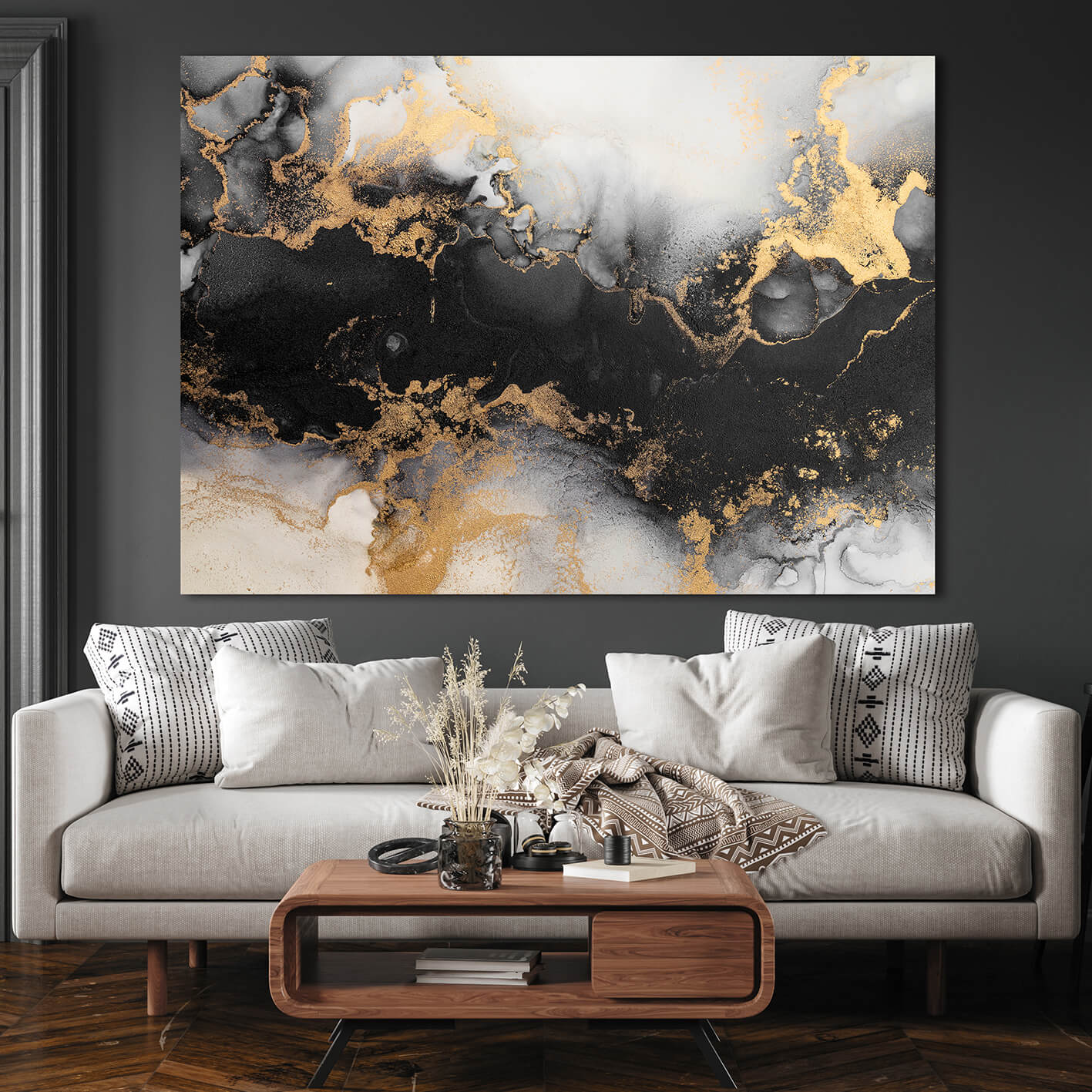 Canvastavla - Smoke marble