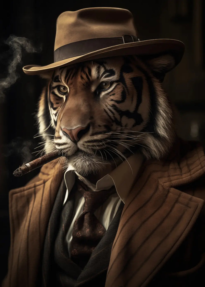 Canvastavla - Tiger with Hat